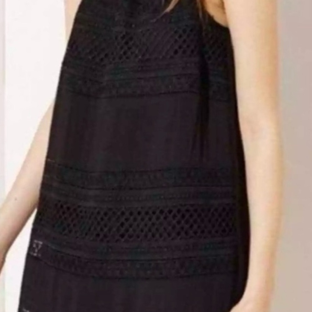 The LOFT Tassel Halter Swing Dress in Black